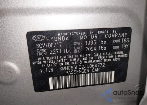 2018 Hyundai Ioniq Hybrid Blue из США, поврежденный, VIN KMHC65LC2JU064772